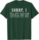 Sorry I Hidden Message Guitar Chords T-Shirt - T-Shirt | Forest