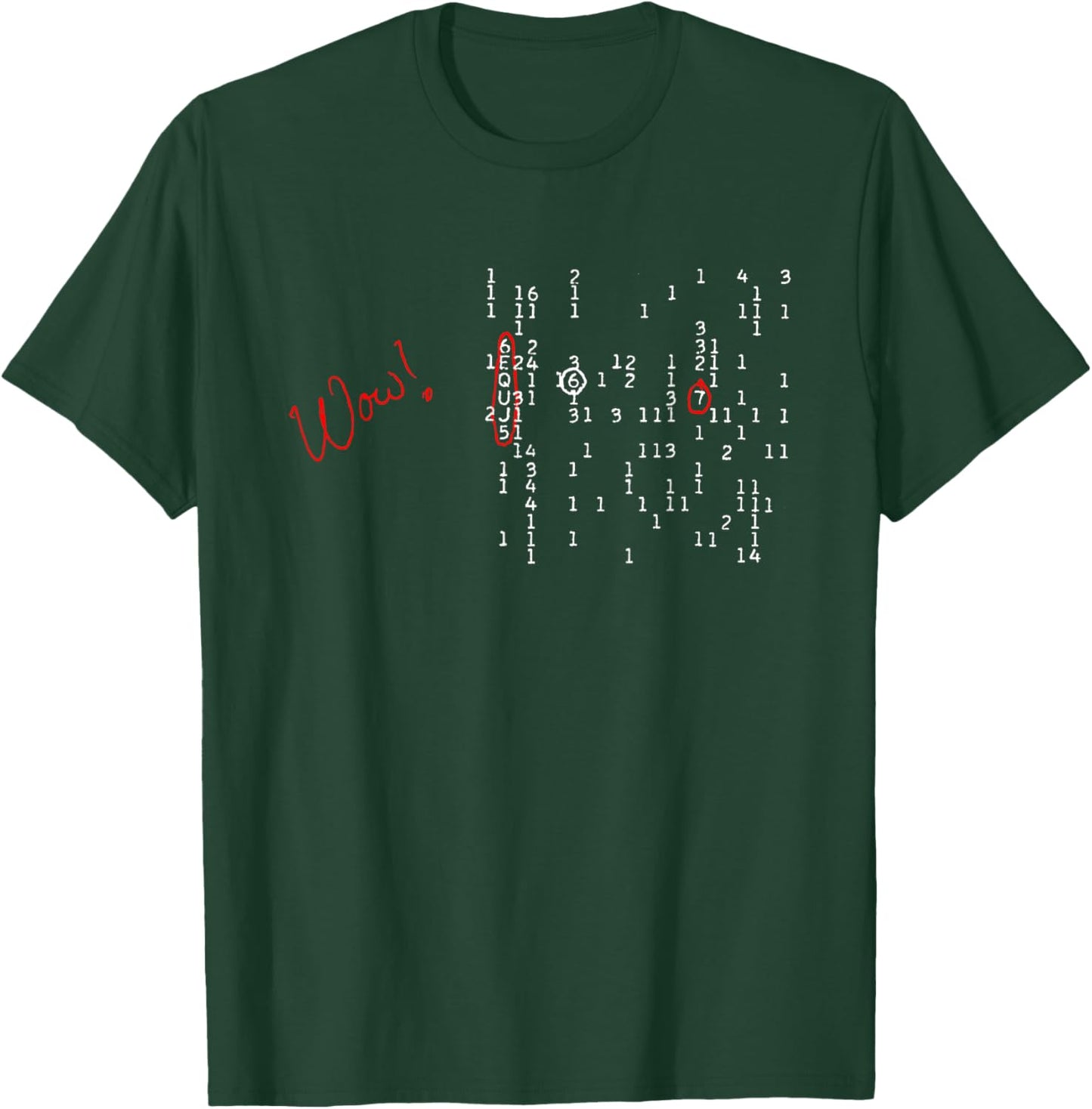 WOW! signal 6EQUJ5 15 Aug 1977 Big Ear SETI ET alien (light) T-Shirt - T-Shirt | Forest