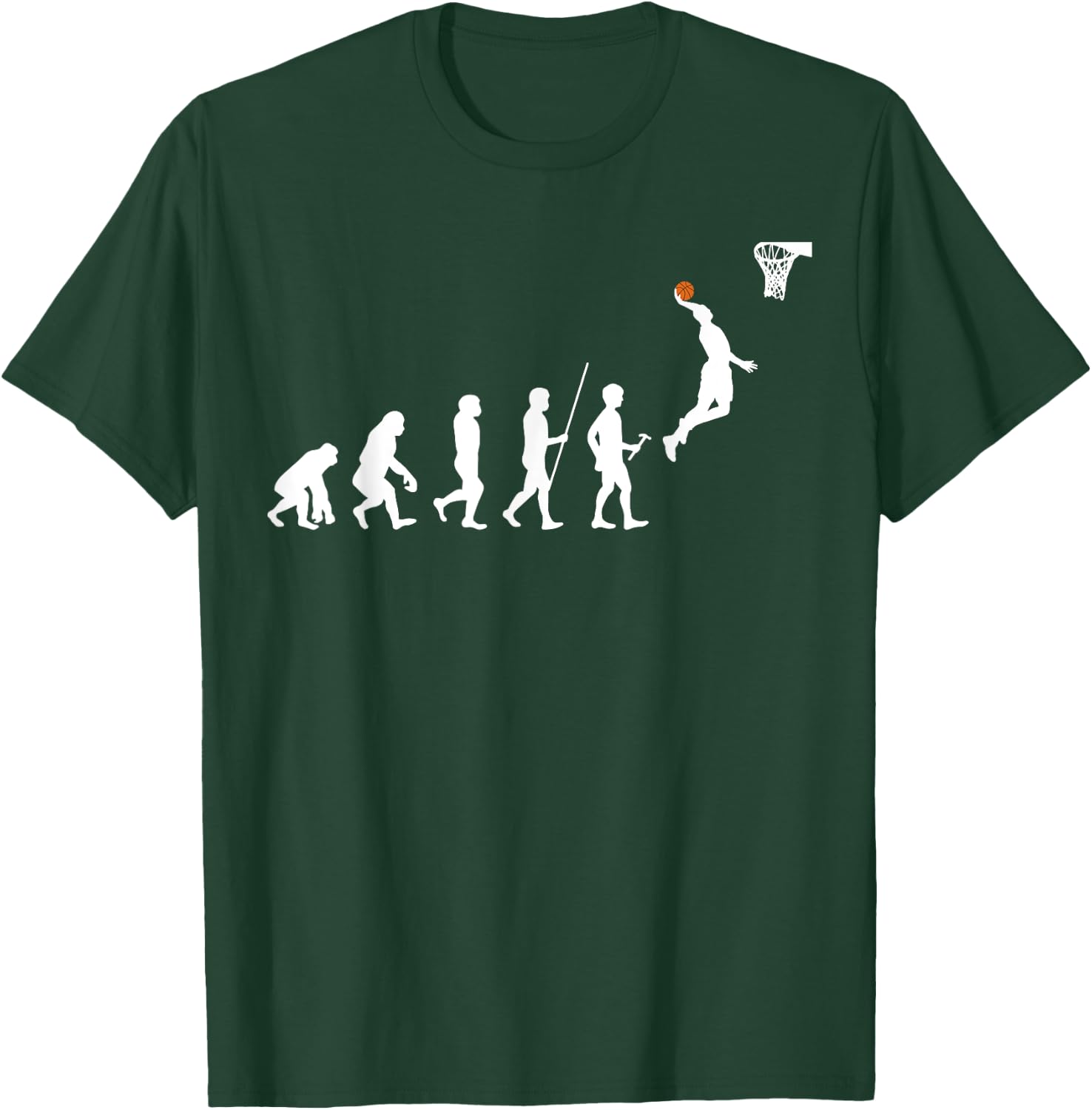 Human Evolution Basketball T-Shirt - T-Shirt | Forest