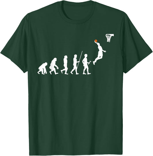 Human Evolution Basketball T-Shirt - T-Shirt | Forest