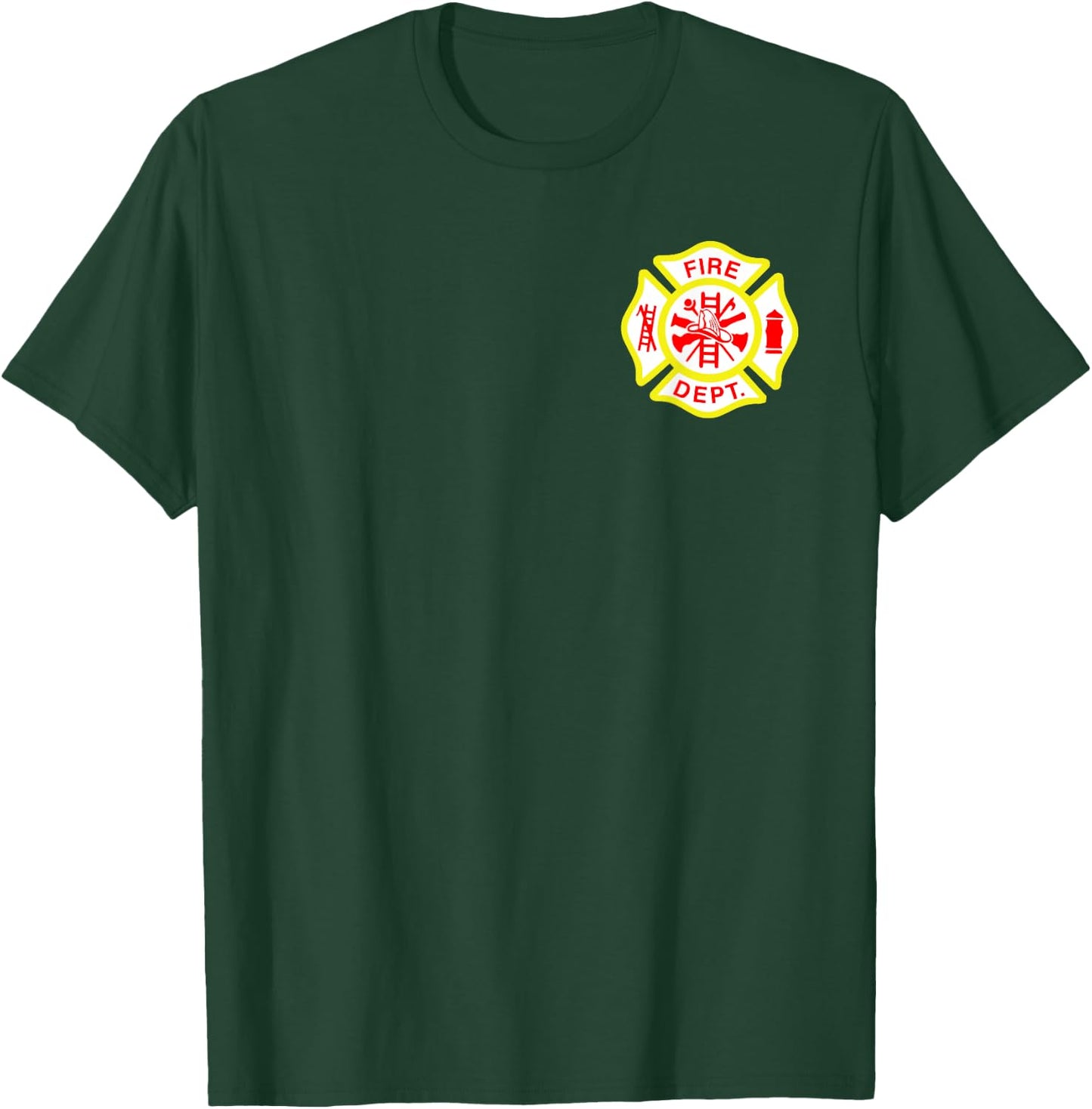 Fire Department Logo Uniform Fireman Symbol Firefighter Gear T-Shirt - T-Shirt | Forest