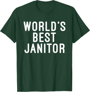Worlds best Janitor Cleaning Janitor Custodian T-Shirt - T-Shirt | Forest