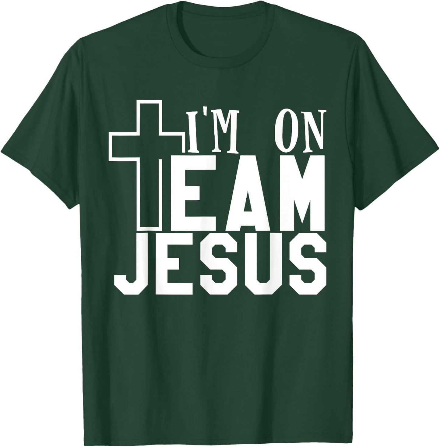 I'm On Team Jesus Christian Party , Men's 3X-Large, Black, Short Sleeve, , Classic Fit, 100% Cotton T-Shirt - T-Shirt | Forest