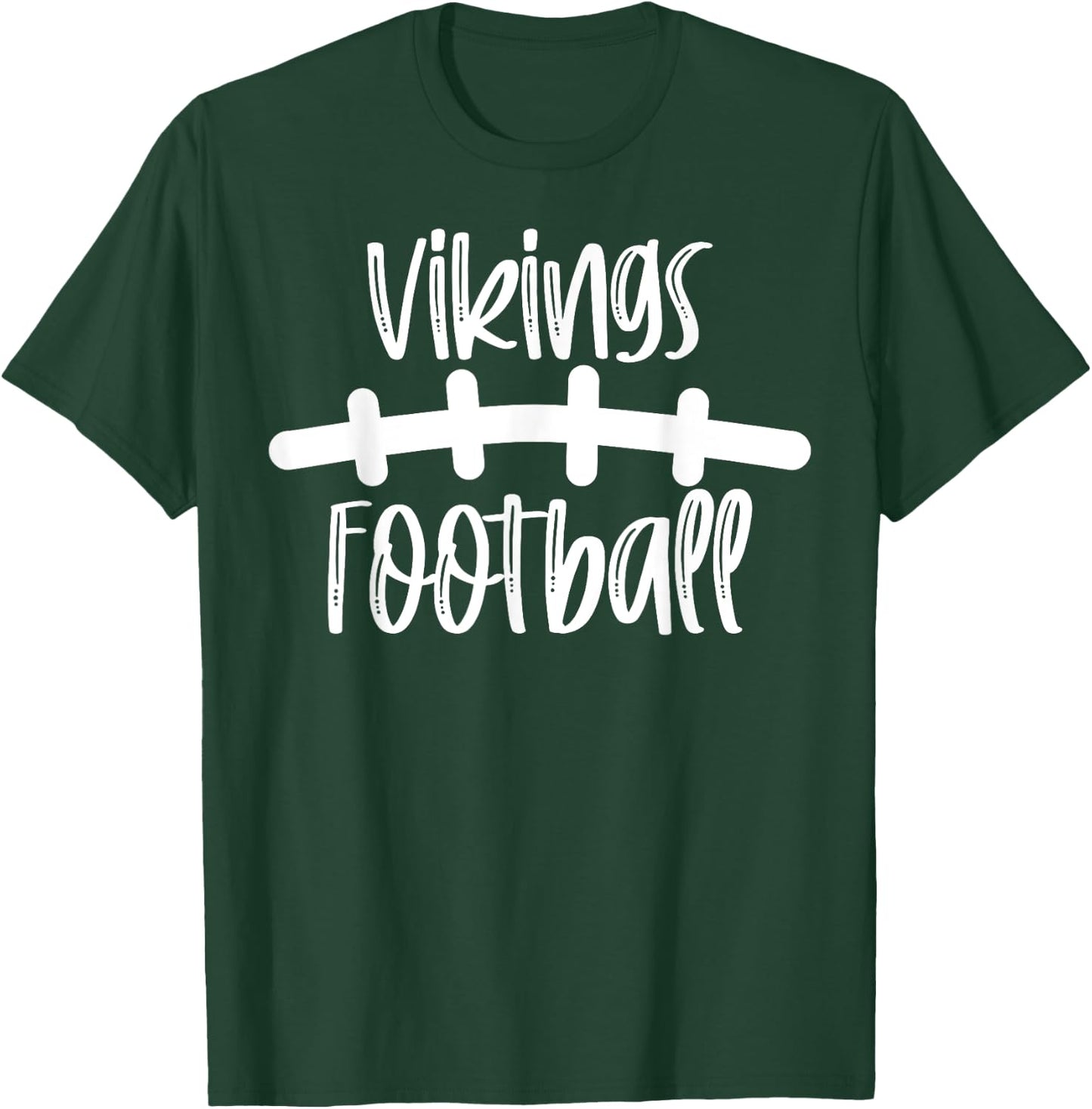 Vikings Football School Spirit Team Mascot Game Night T-Shirt - T-Shirt | Forest
