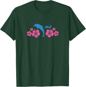 Dolphin & Flowers Coconut Girl Y2K 2000s Aesthetic Summer T-Shirt - T-Shirt | Forest