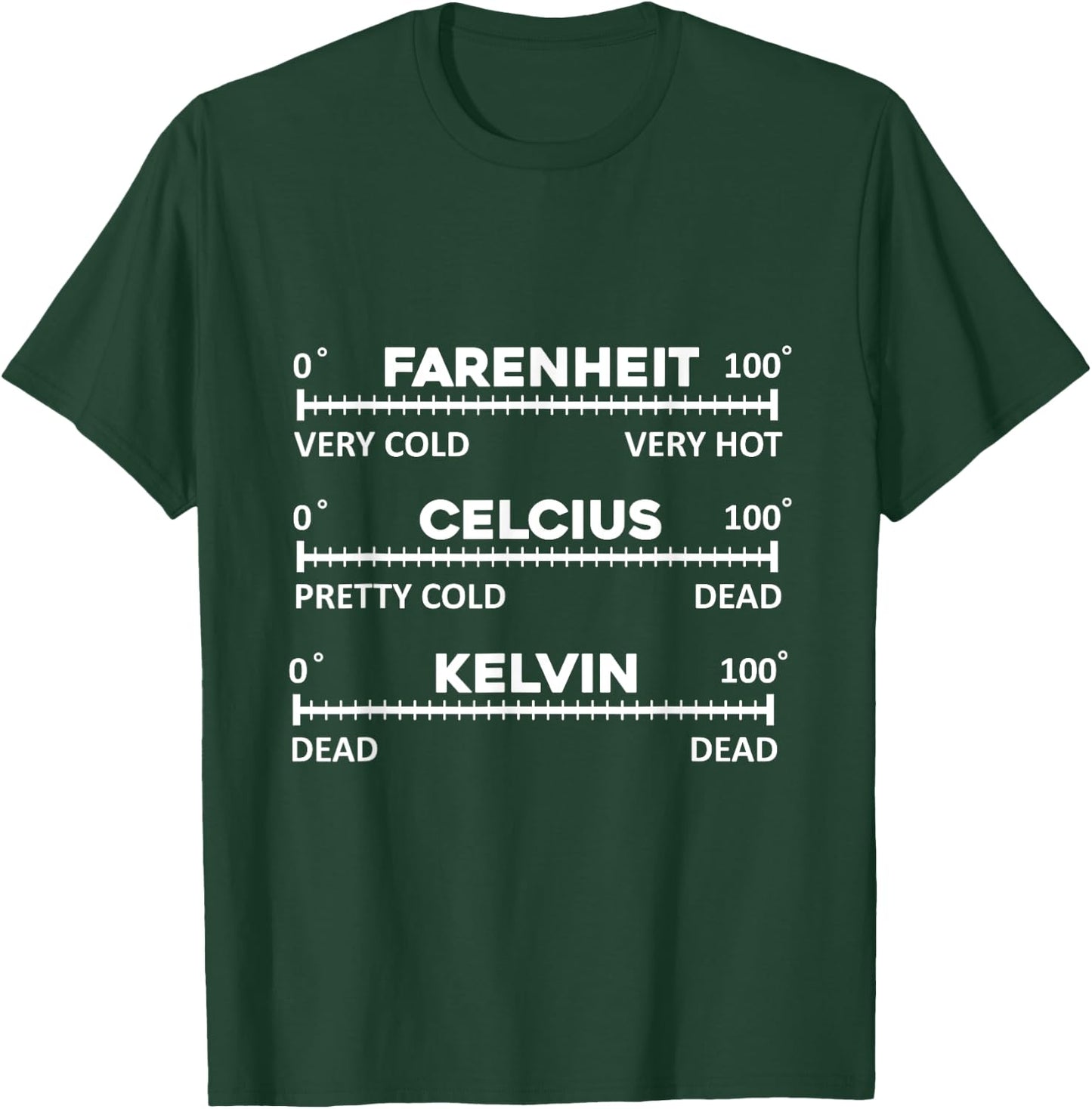 Fahrenheit Celsius Kelvin w Funny Physics Temperature Joke T-Shirt - T-Shirt | Forest