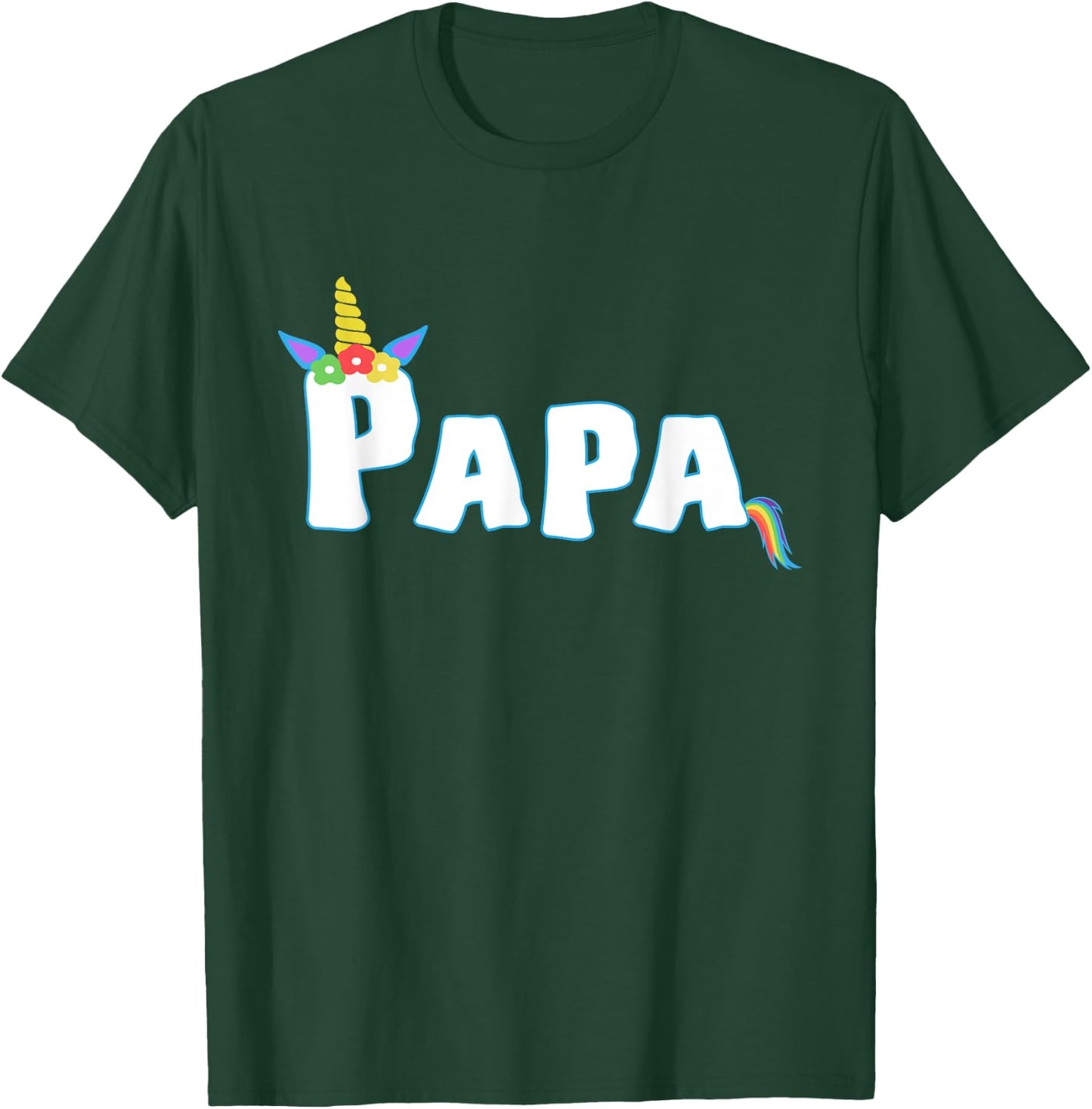 Unicorn Birthday Girl Funny Papa Grandpa Family T-Shirt - T-Shirt | Forest