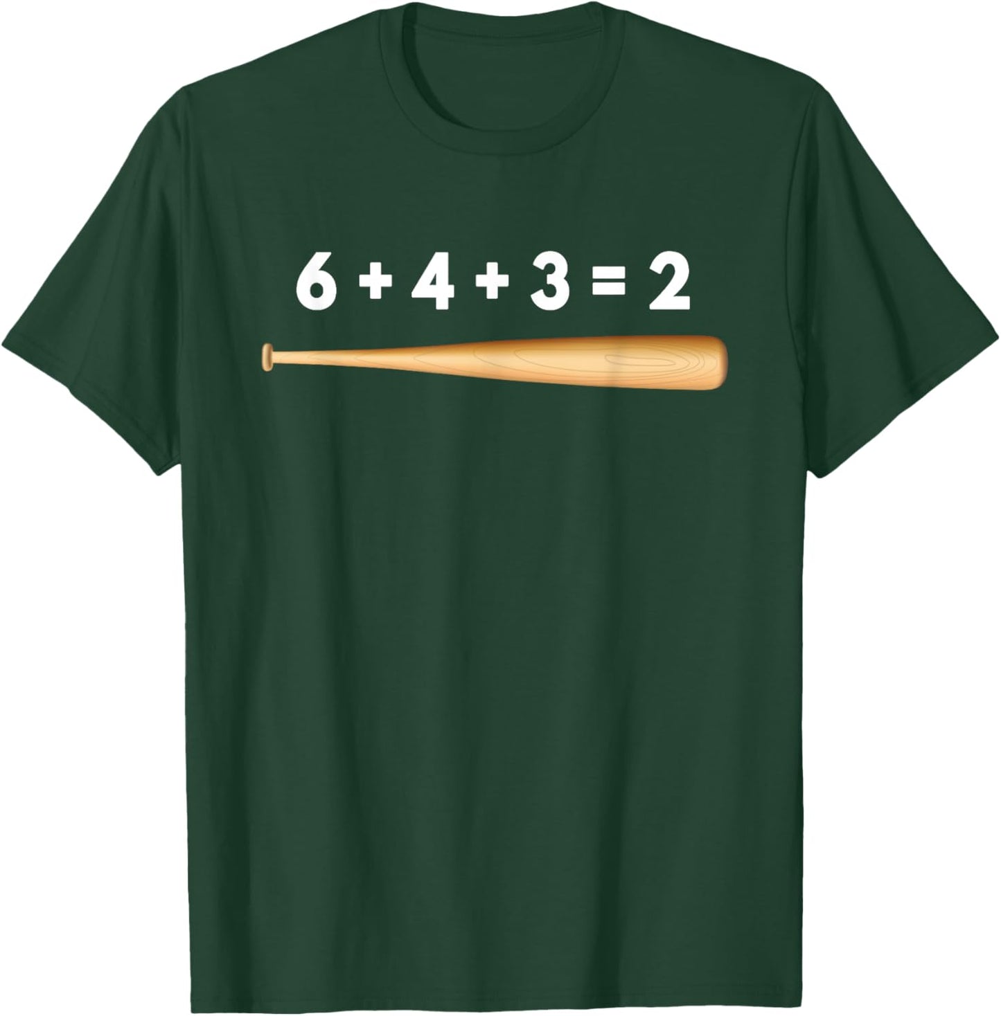 Baseball Math 6 4 3 2 Double Play Funny Baseball Mom, Dad T-Shirt - T-Shirt | Forest