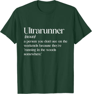 Ultramarathon Gifts -Adults 3X-Large Black Short Sleeve Classic Fit Cotton Polyester Funny Running Design Ultra Marathon T-Shirt - T-Shirt | Forest