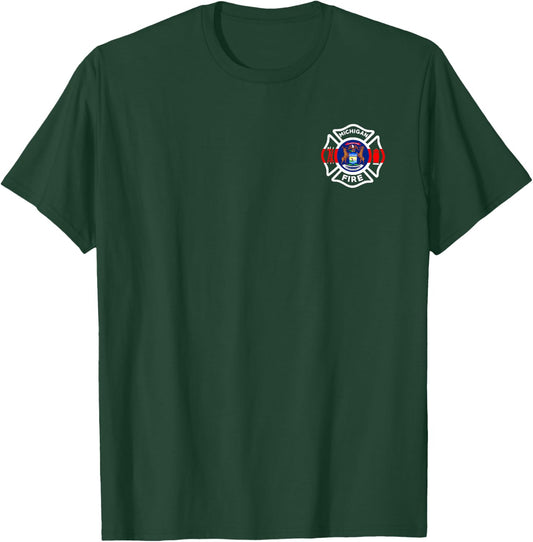Michigan Fire Department Firefighters Firemen T-Shirt - T-Shirt | Forest