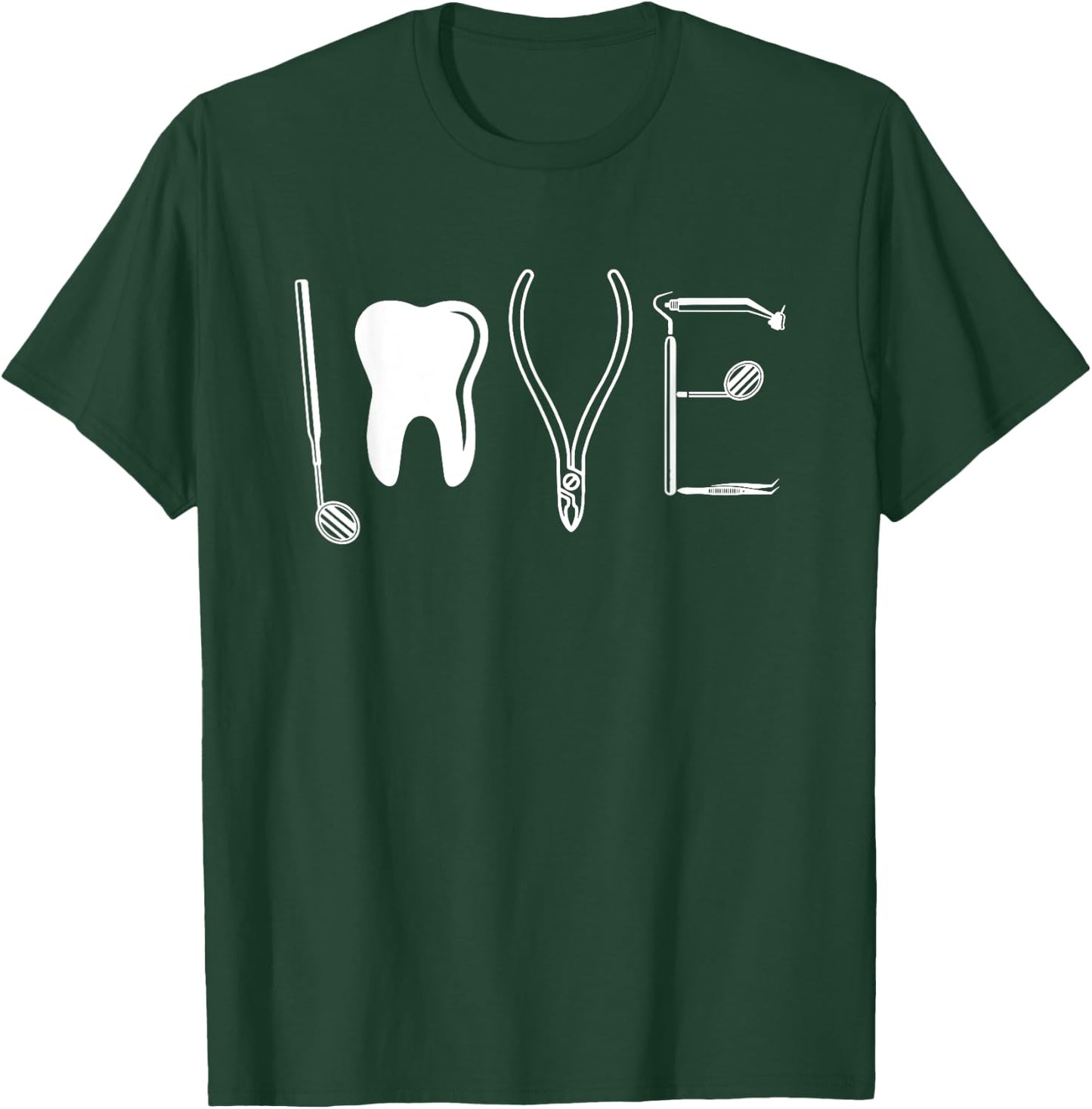 Cute Dental Tools Design Dental Hygienist Men Women Dentist T-Shirt - T-Shirt | Forest