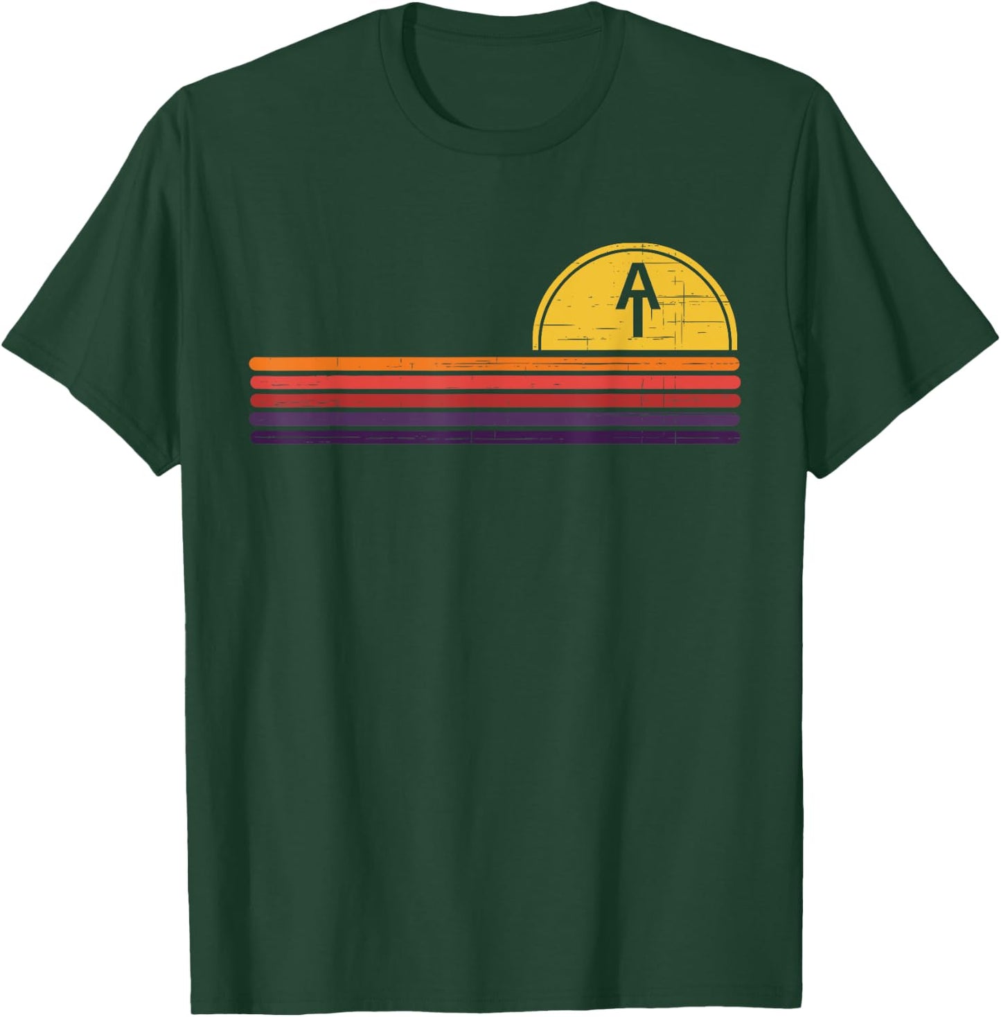 Vintage Appalachian Trail Horizontal Stripe Hiking T-Shirt - T-Shirt | Forest