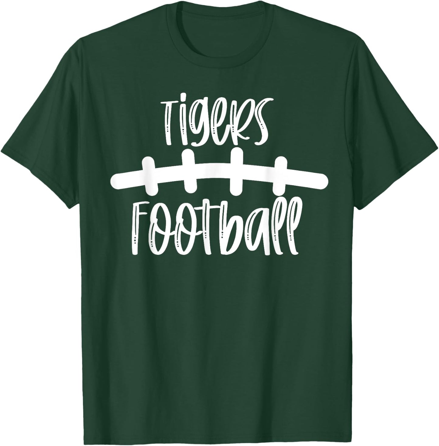 Tigers Football School Spirit Team Mascot Game Night T-Shirt - T-Shirt | Forest