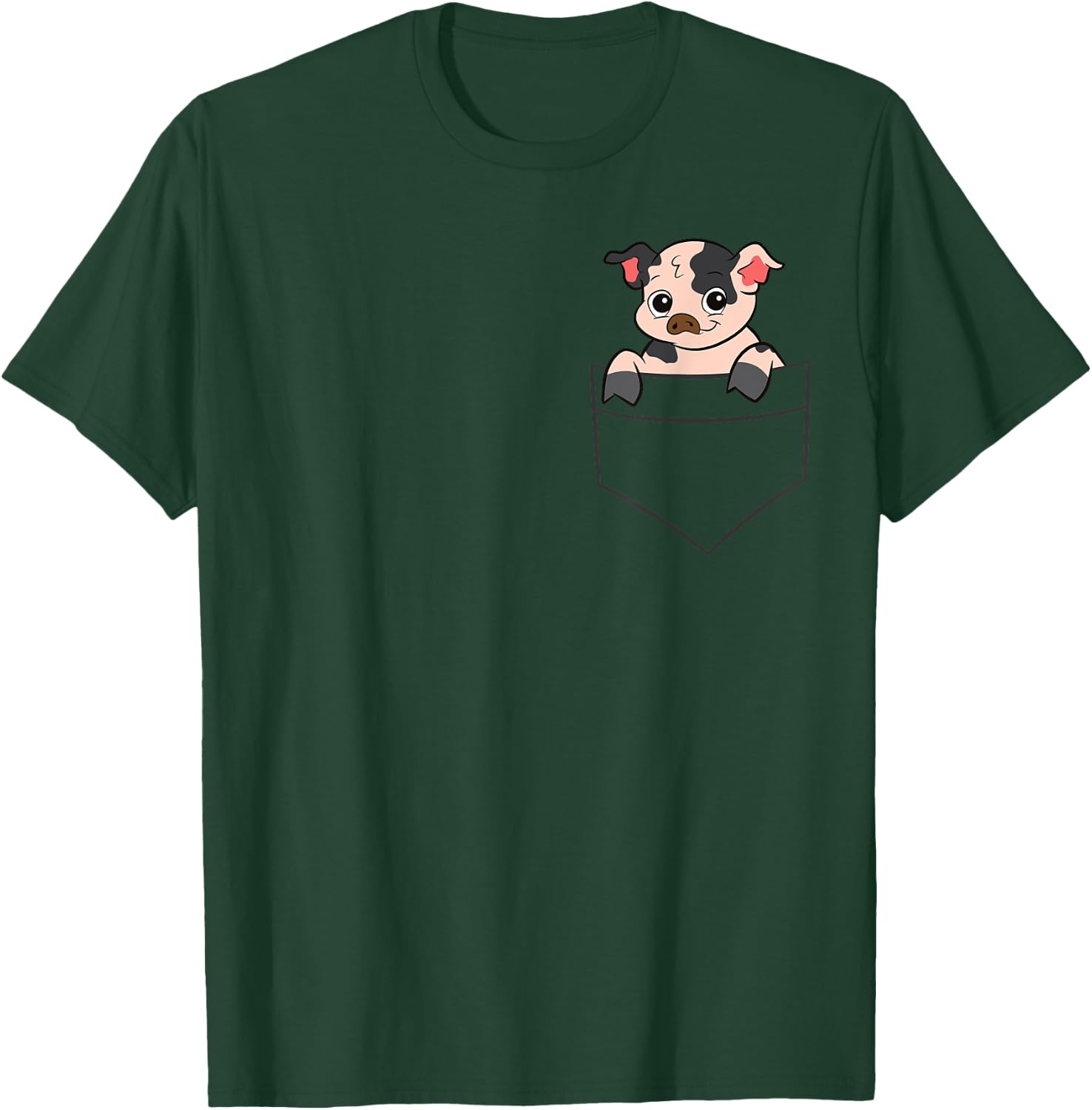 Kunekune Pig In a Pocket Cute Pocket Kunekune Pig T-Shirt - T-Shirt | Forest