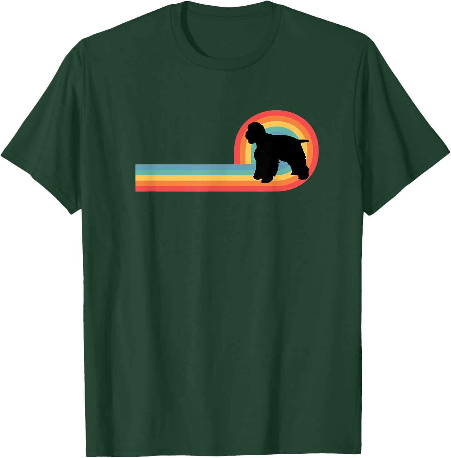 American Cocker Spaniel 70s Retro Rainbow Dog Pet Owner Cute T-Shirt - T-Shirt | Forest