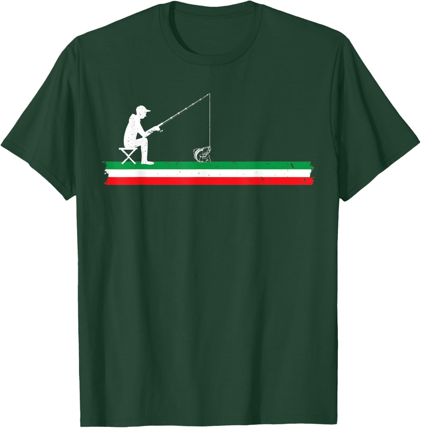 Italian Walleye Fishing Italy Flag Italian Fisherman Cool T-Shirt - T-Shirt | Forest
