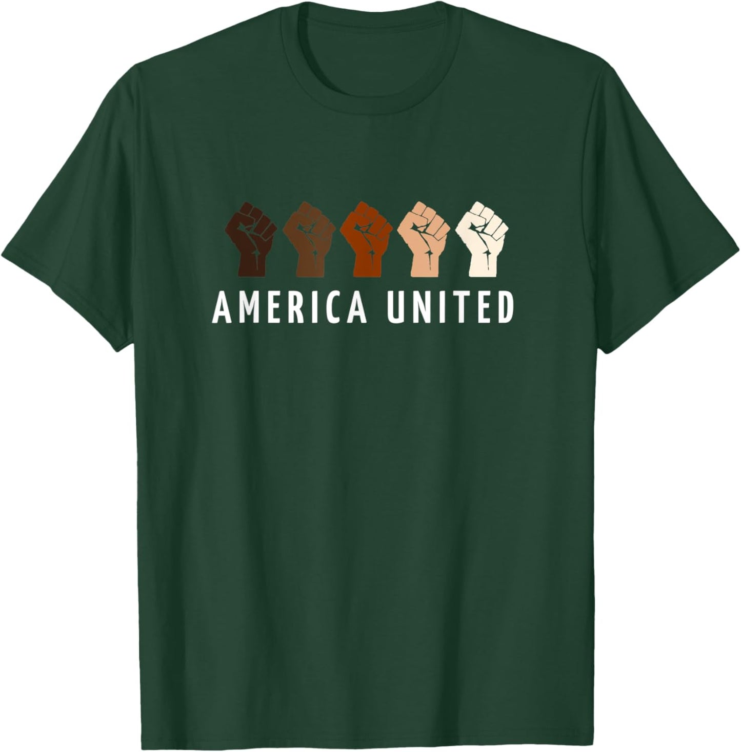 Multi Color Fist America United T-Shirt - T-Shirt | Forest
