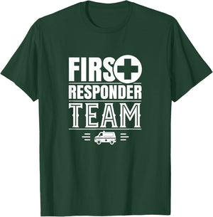 On Site Help First Responder Team Aid Helper Emergency Paramedic EMT - Black, -Adults, Short Sleeve, , Size Small T-Shirt - T-Shirt | Forest