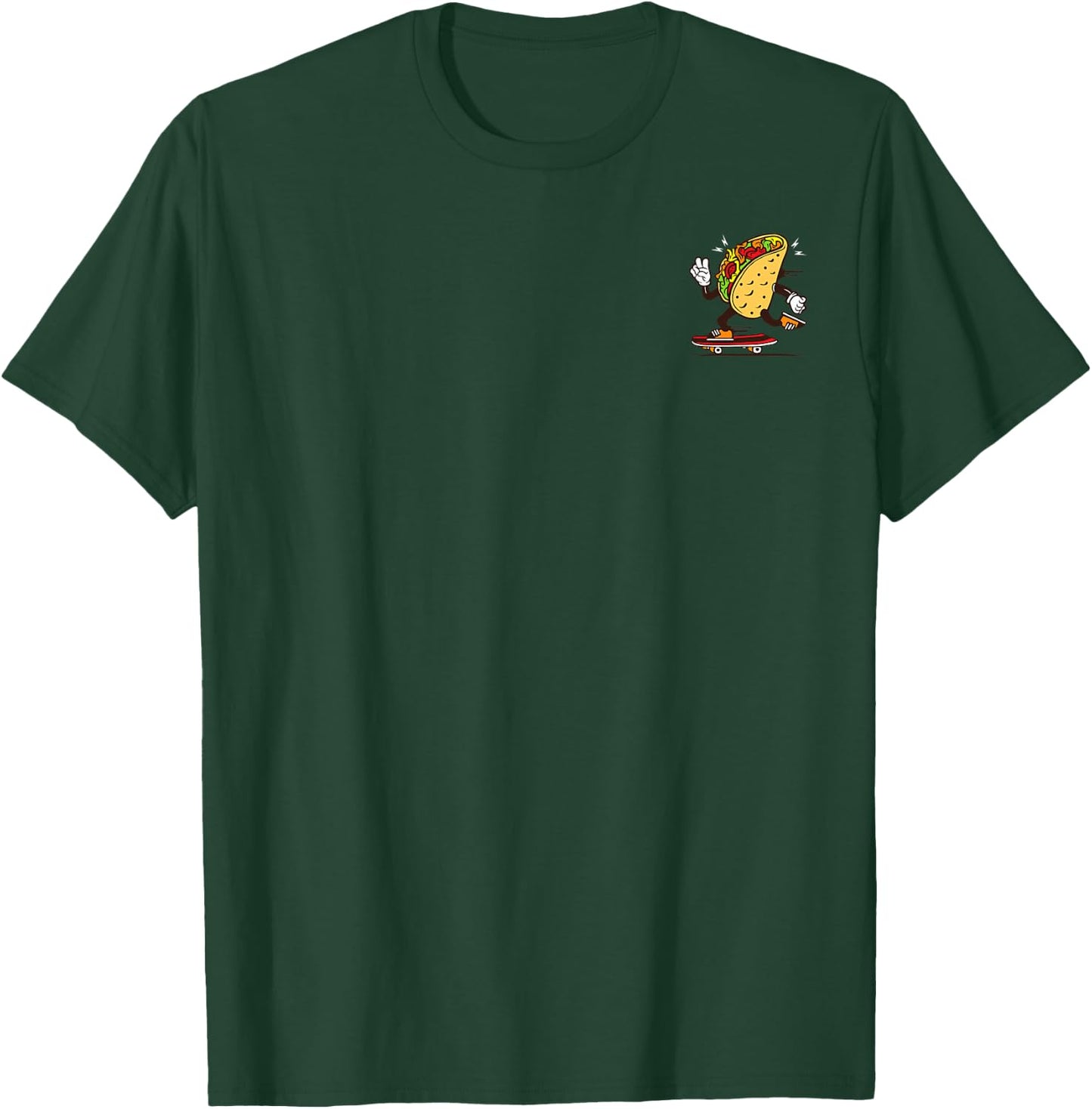 Taco Time is Coming: Cool Taco on The Skateboard T-Shirt - T-Shirt | Forest