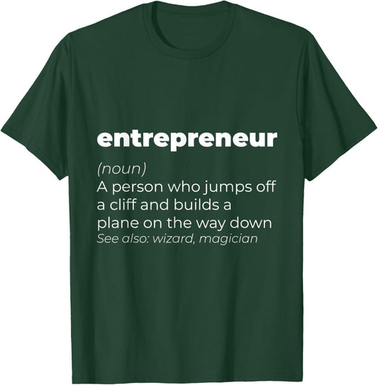 Entrepreneur Definition Person Who Jumps Off A Cliff T-Shirt - T-Shirt | Forest
