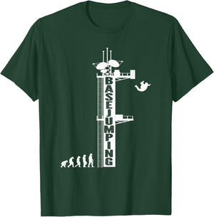 Evolution Base Jumper Antenna Base Jumping T-Shirt - T-Shirt | Forest