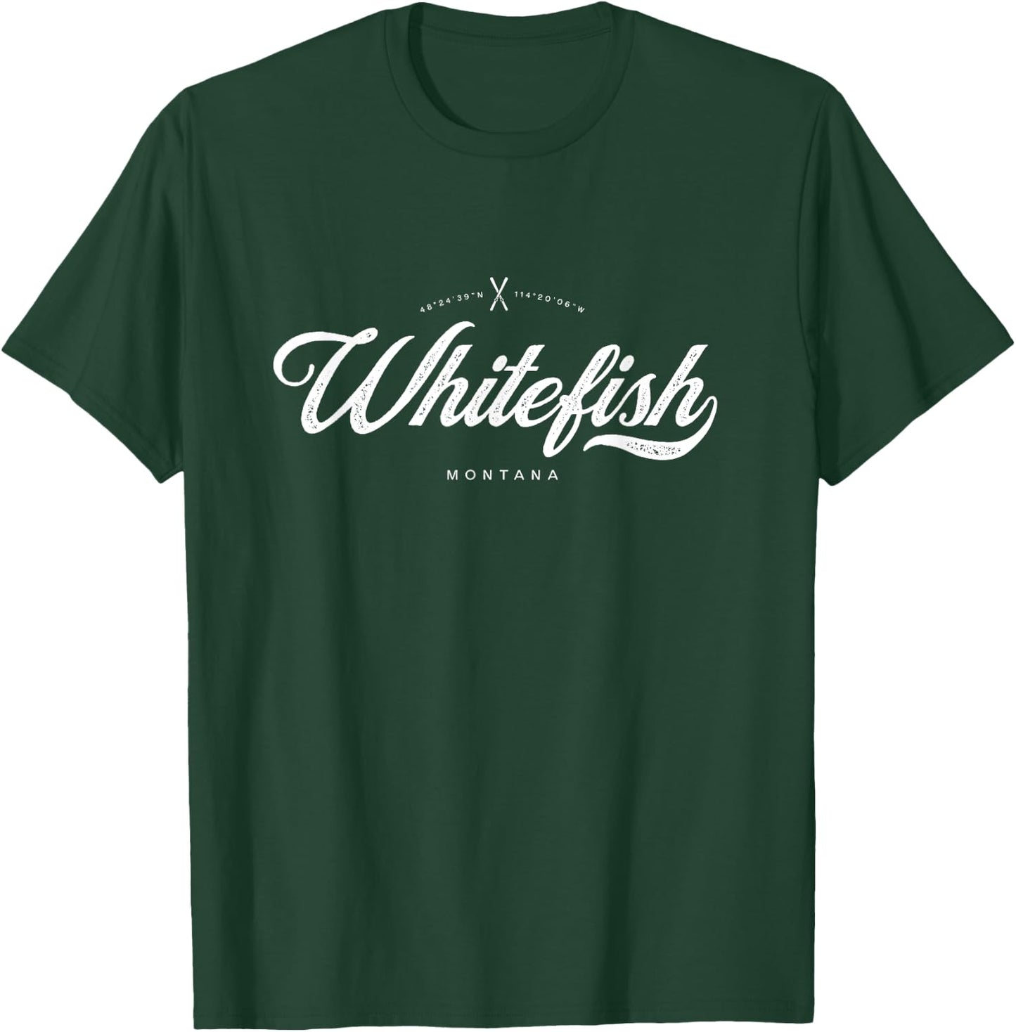 Whitefish Montana Graphic Skis Vintage Retro T-Shirt - T-Shirt | Forest