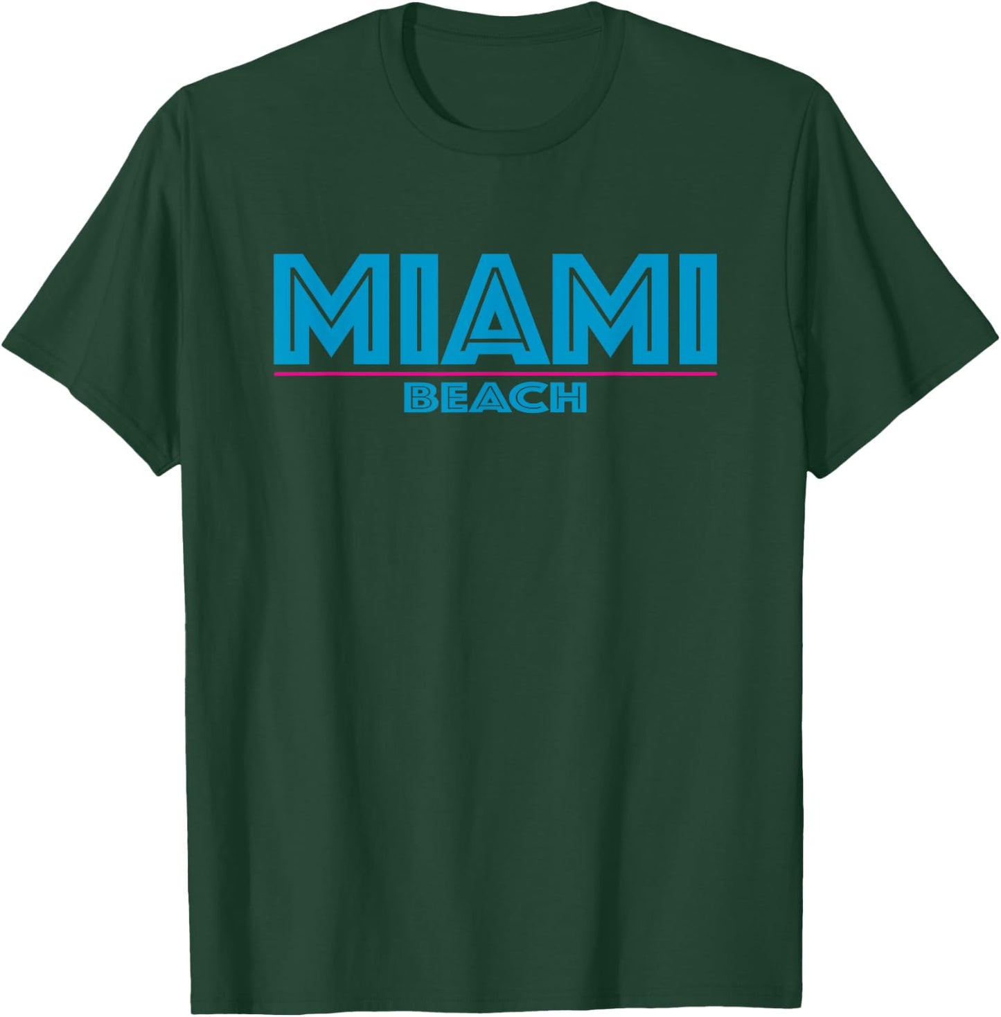 Retro Miami Beach Florida Graphic Men Women Girls Kids T-Shirt - T-Shirt | Forest