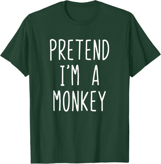 Pretend I'm A Monkey Costume Halloween Funny Lazy Adult Kids T-Shirt - T-Shirt | Forest