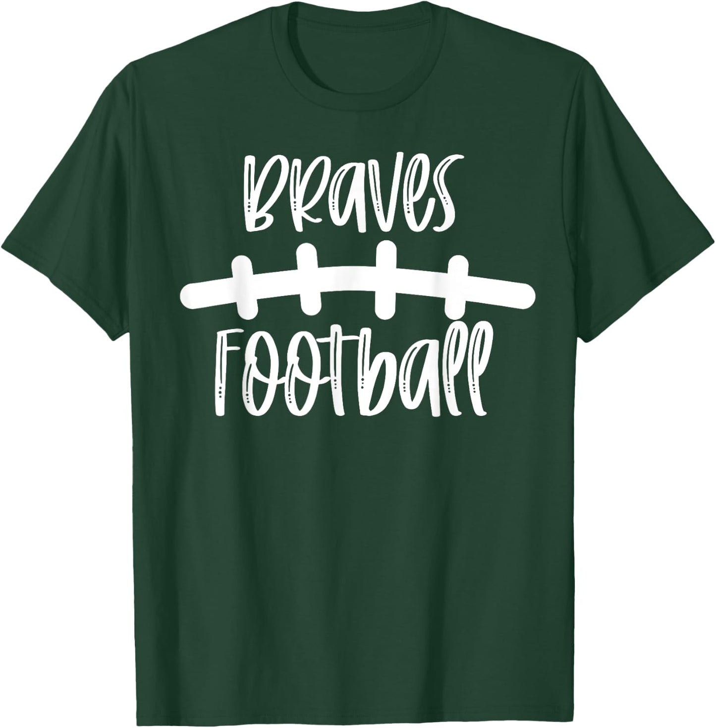 Braves Football School Spirit Team Mascot Game Night T-Shirt - T-Shirt | Forest