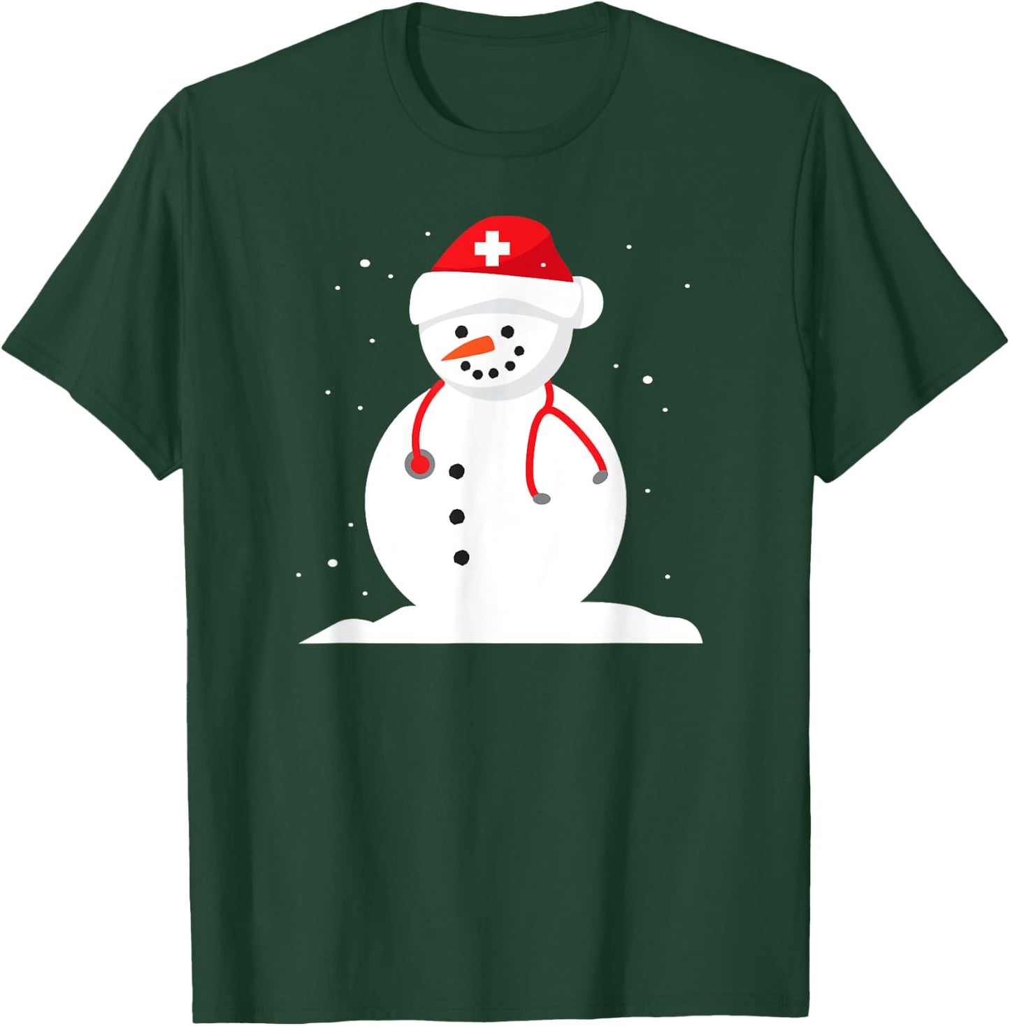 Snowman Nurse Cute Christmas Winter Holiday Snow Gift T-Shirt - T-Shirt | Forest