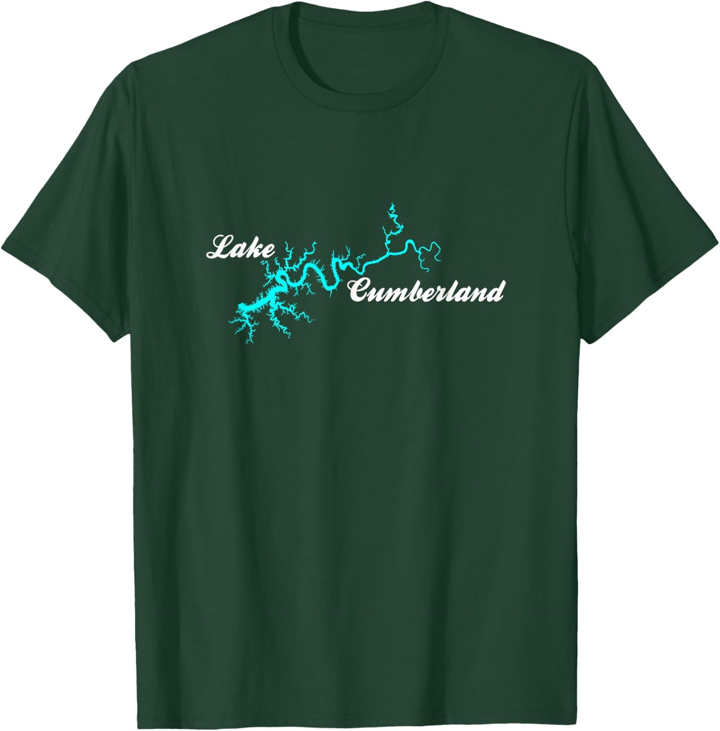Designed by GeoGearCo Lake Cumberland, Kentucky - Black, Small, -Adults/Kids, Short Sleeve, Classic Fit, Cotton 65% Polyester 35% T-Shirt - T-Shirt | Forest