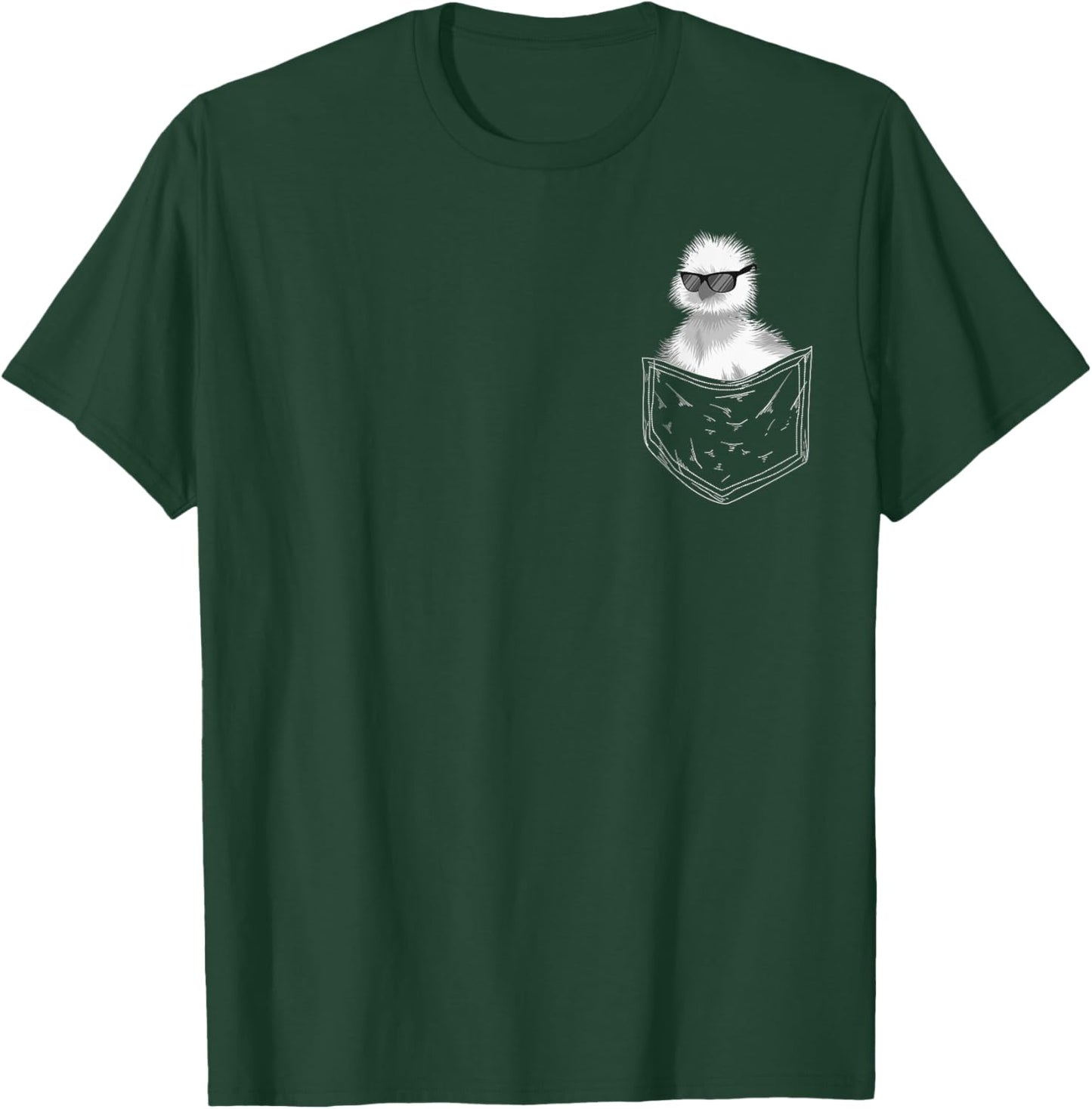 Silkie Chicken In Pocket | Cool Silk Pet Owners Funny Gift T-Shirt - T-Shirt | Forest