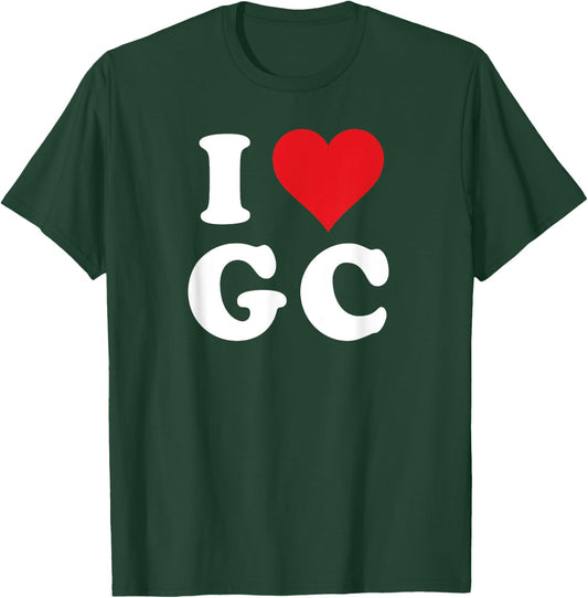 I Love GC Initials I Heart G.C. First Last Name G C T-Shirt - T-Shirt | Forest