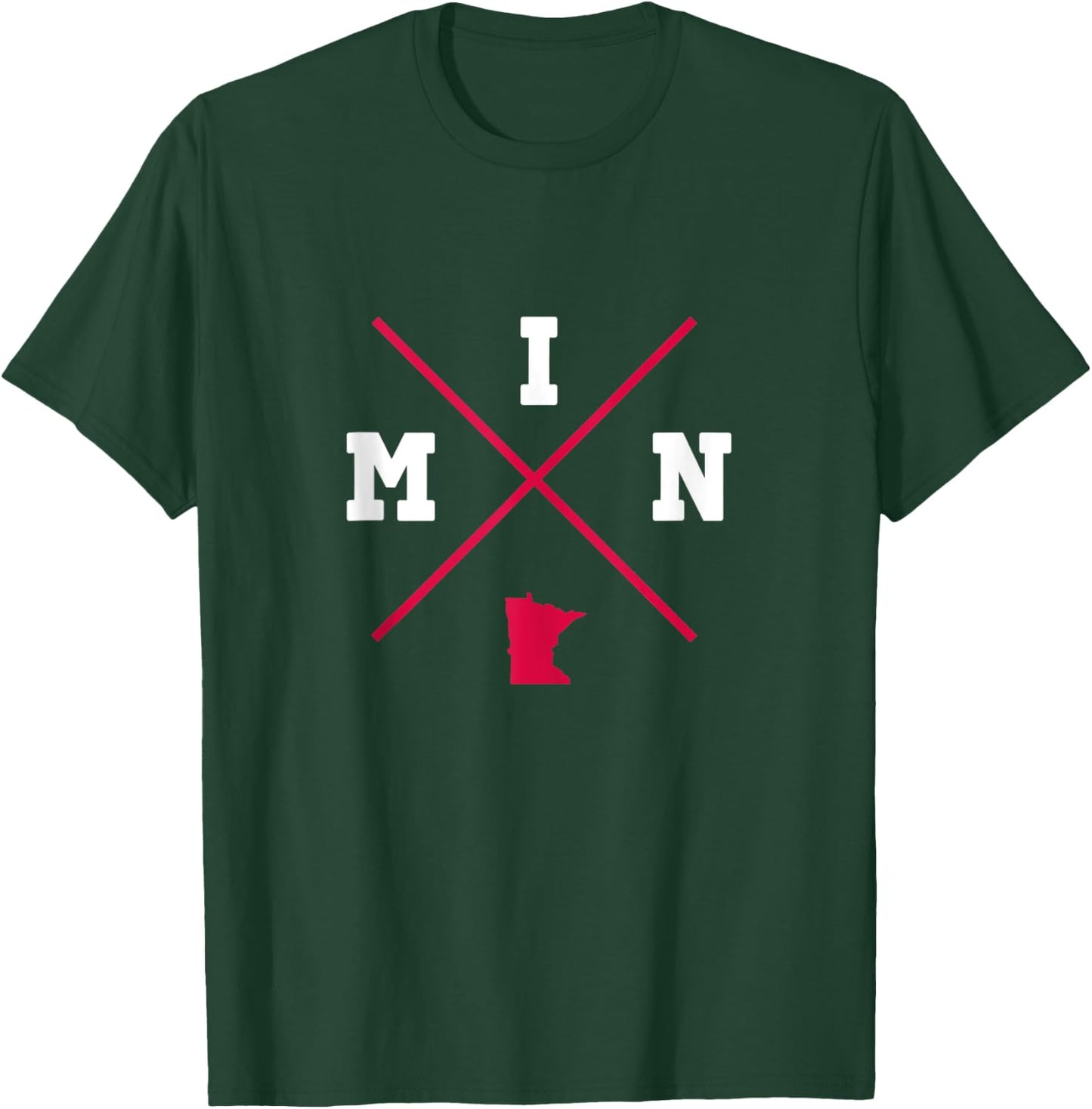 Classic MIN Minnesota Red Vintage State Outline T-Shirt - T-Shirt | Forest