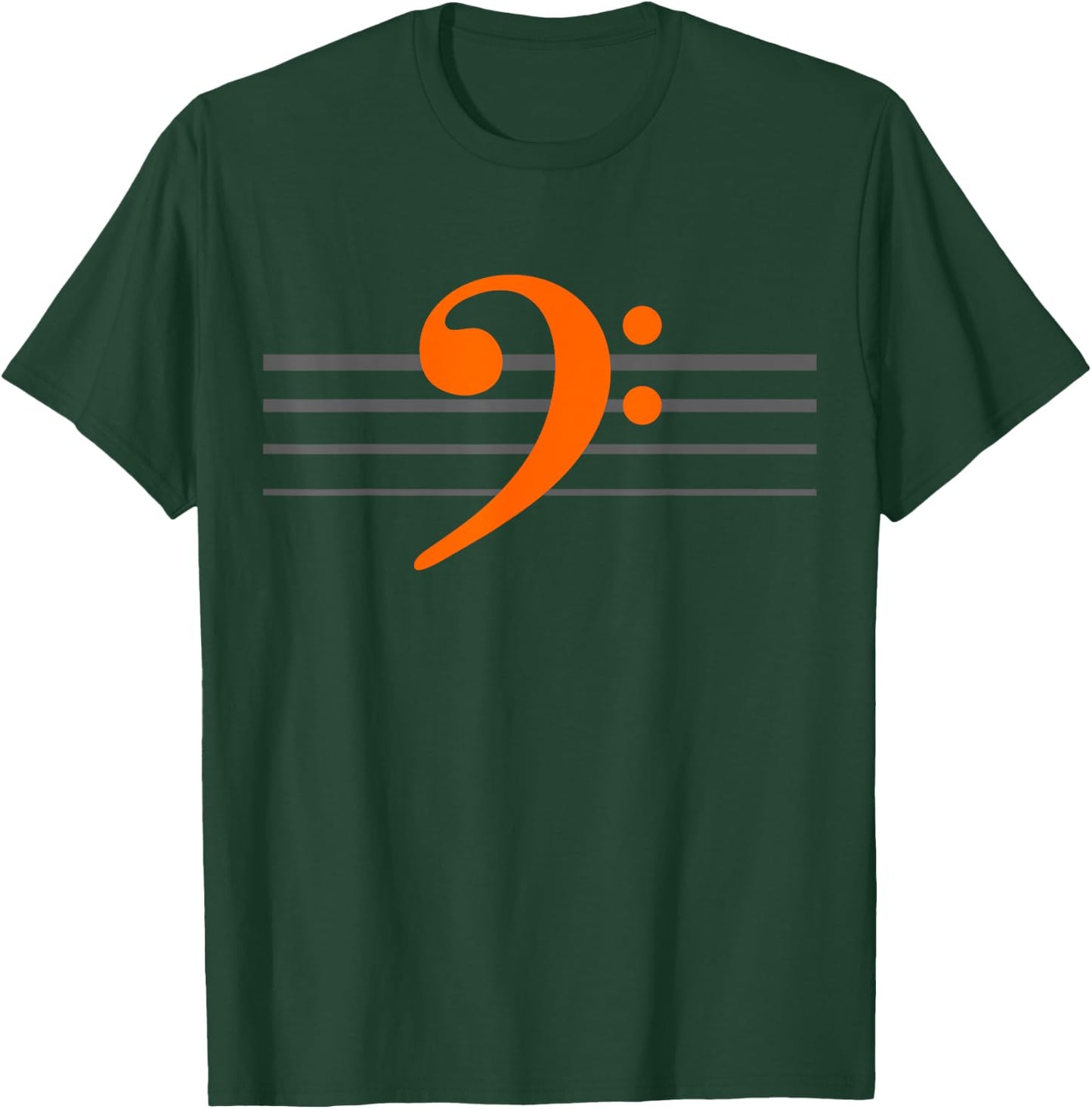EADG 4 String Orange Bass Clef Bass Guitar / Bass Player T-Shirt - T-Shirt | Forest