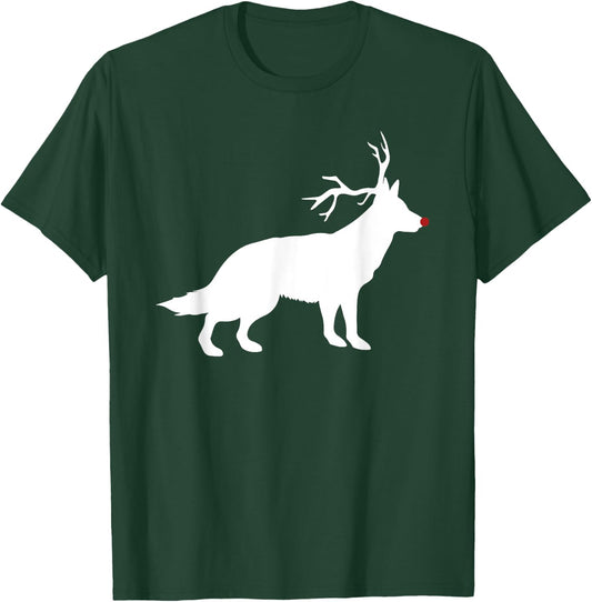 Funny German Shepherd Dog Christmas Reindeer Antlers Xmas T-Shirt - T-Shirt | Forest