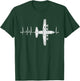 C-130 Hercules Airplane Heartbeat Pulse Military Pilot C130 T-Shirt - T-Shirt | Forest