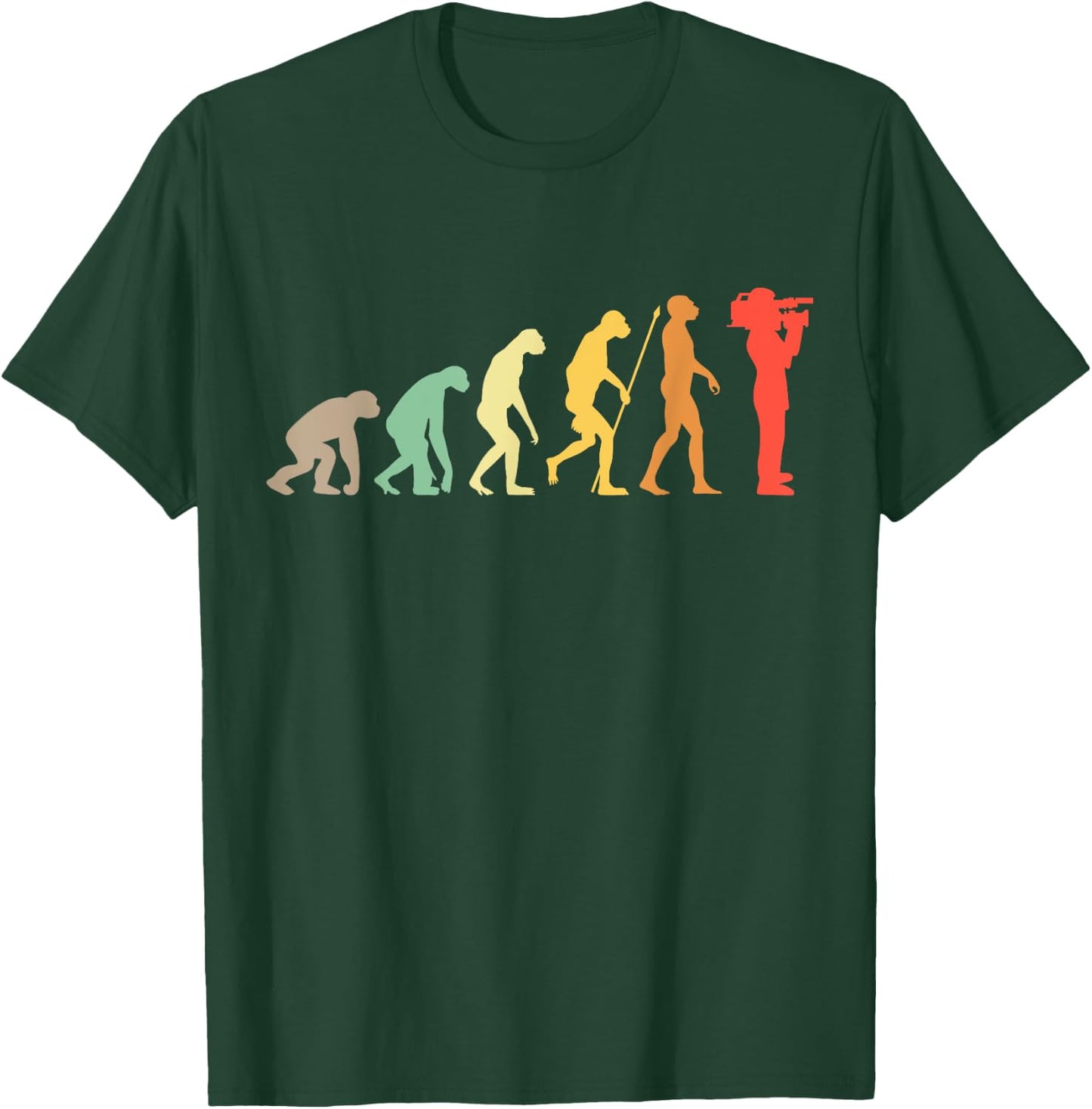 Kameramann Evolution Vintage Camera Filmmaker Gift T-Shirt - T-Shirt | Forest