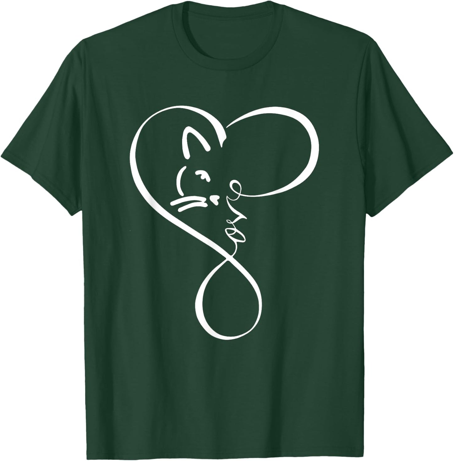 Cat Funny Cat For Kids Cute Heartbeat Cat Lover For Girls T-Shirt - T-Shirt | Forest