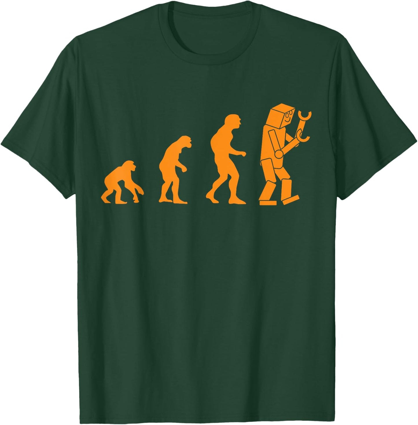 Funny Nerdy Robot Evolution Computer Robotics Geek Gift T-Shirt - T-Shirt | Forest
