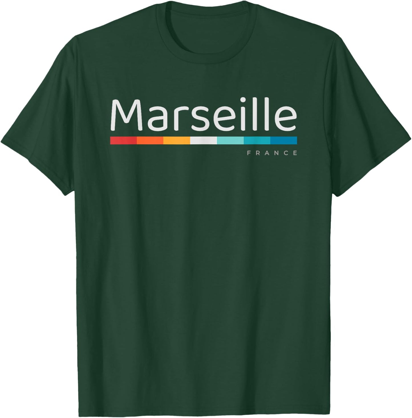 Marseille France Retro Design T-Shirt - T-Shirt | Forest
