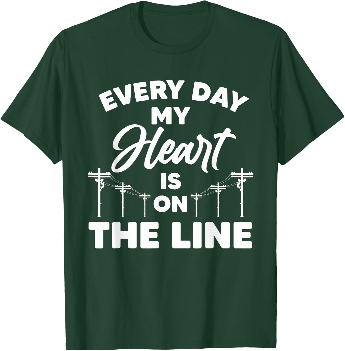Funny Lineman Wife Girlfriend Design For Lineman Lover Women T-Shirt - T-Shirt | Forest