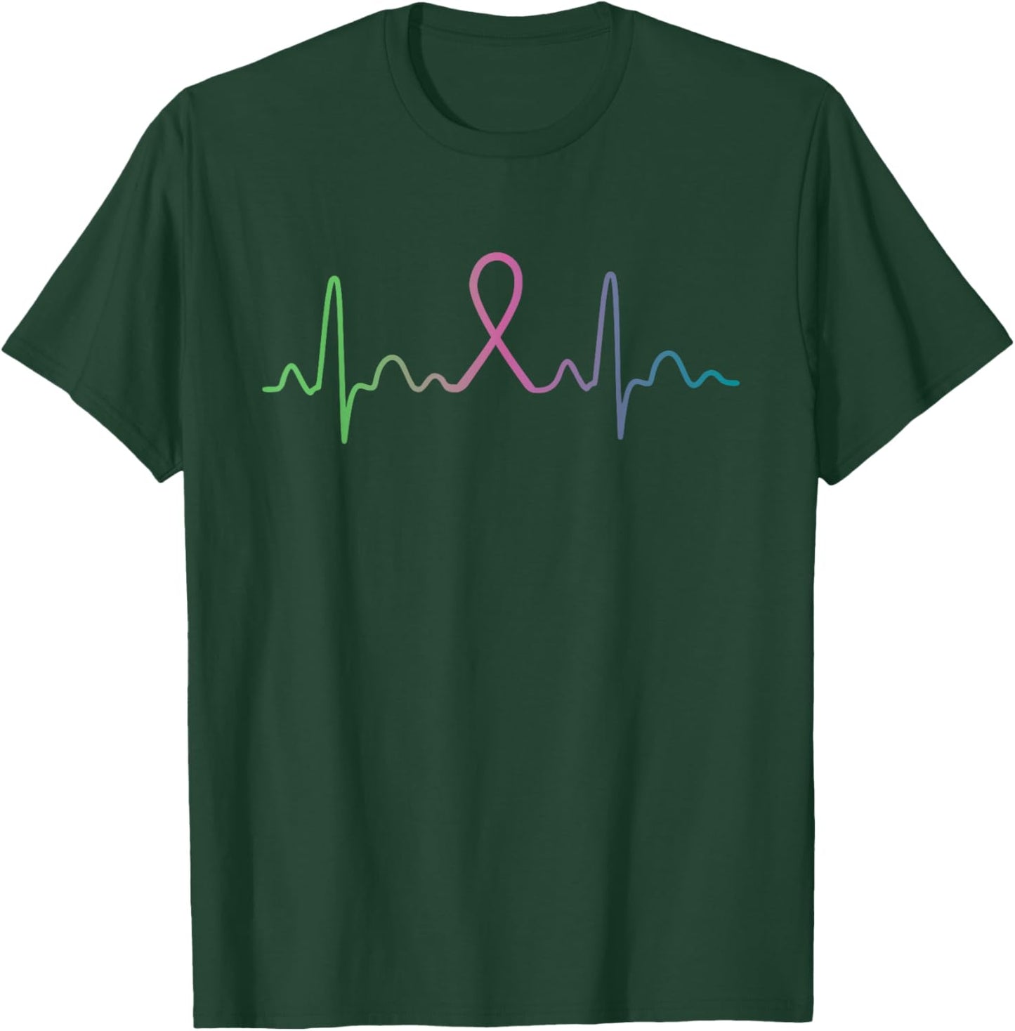 Metastatic Breast Cancer Heartbeat Awareness Survivor Face T-Shirt - T-Shirt | Forest