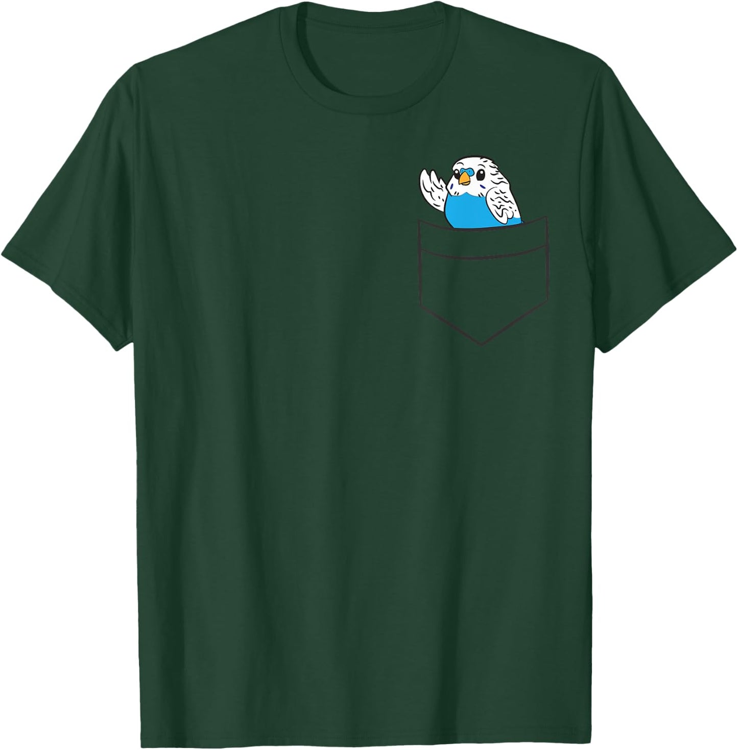 Budgie Bird Lover Cute Budgie In a Pocket T-Shirt - T-Shirt | Forest