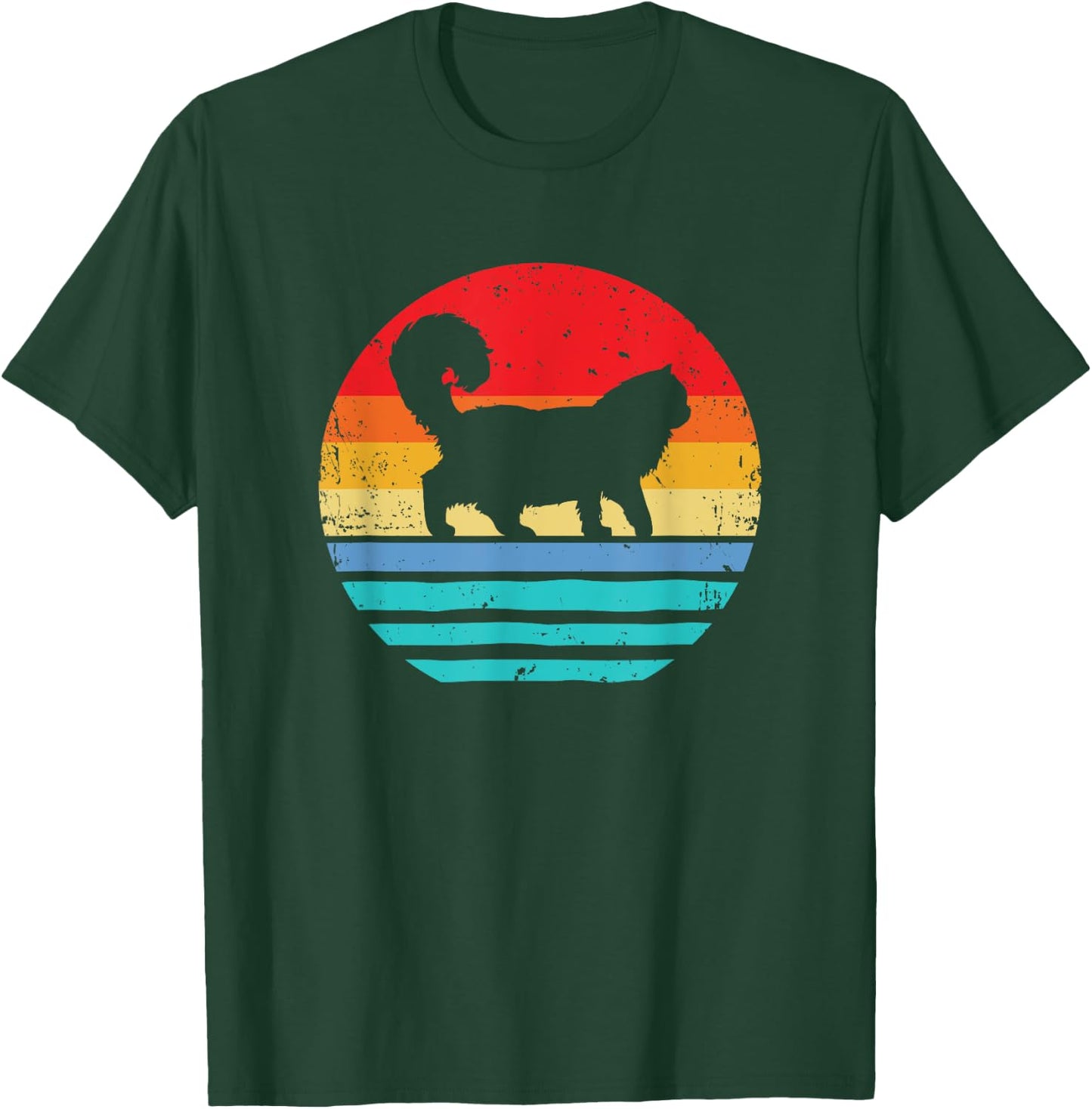 Ragdoll Cat Shirt Women Kids Men Sunset Retro Cat T-Shirt - T-Shirt | Forest