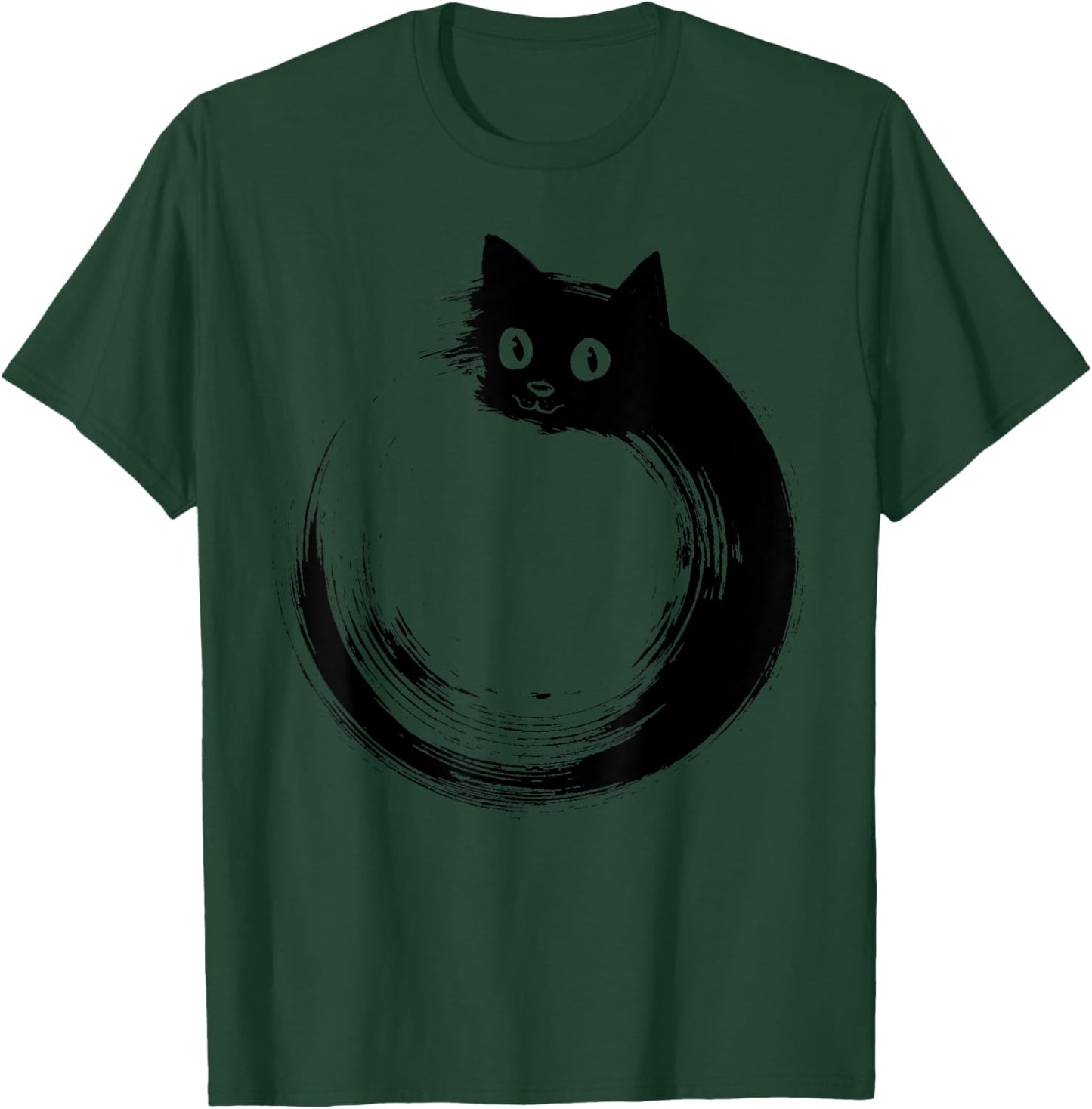 Dog Eat Doug -Adults Funny Cat Circle Meditation Japanese Zen T-Shirt - T-Shirt | Forest
