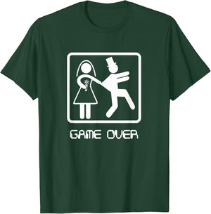 Game over shirt - Video Gamer Bachelor Wedding Groom shirt T-Shirt - T-Shirt | Forest