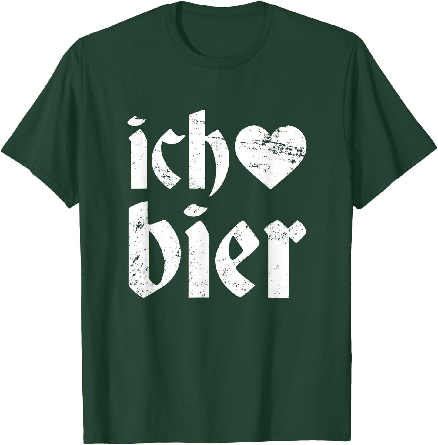 Funny Oktoberfest I Love Beer Ich Heart Bier German Drinking T-Shirt - T-Shirt | Forest