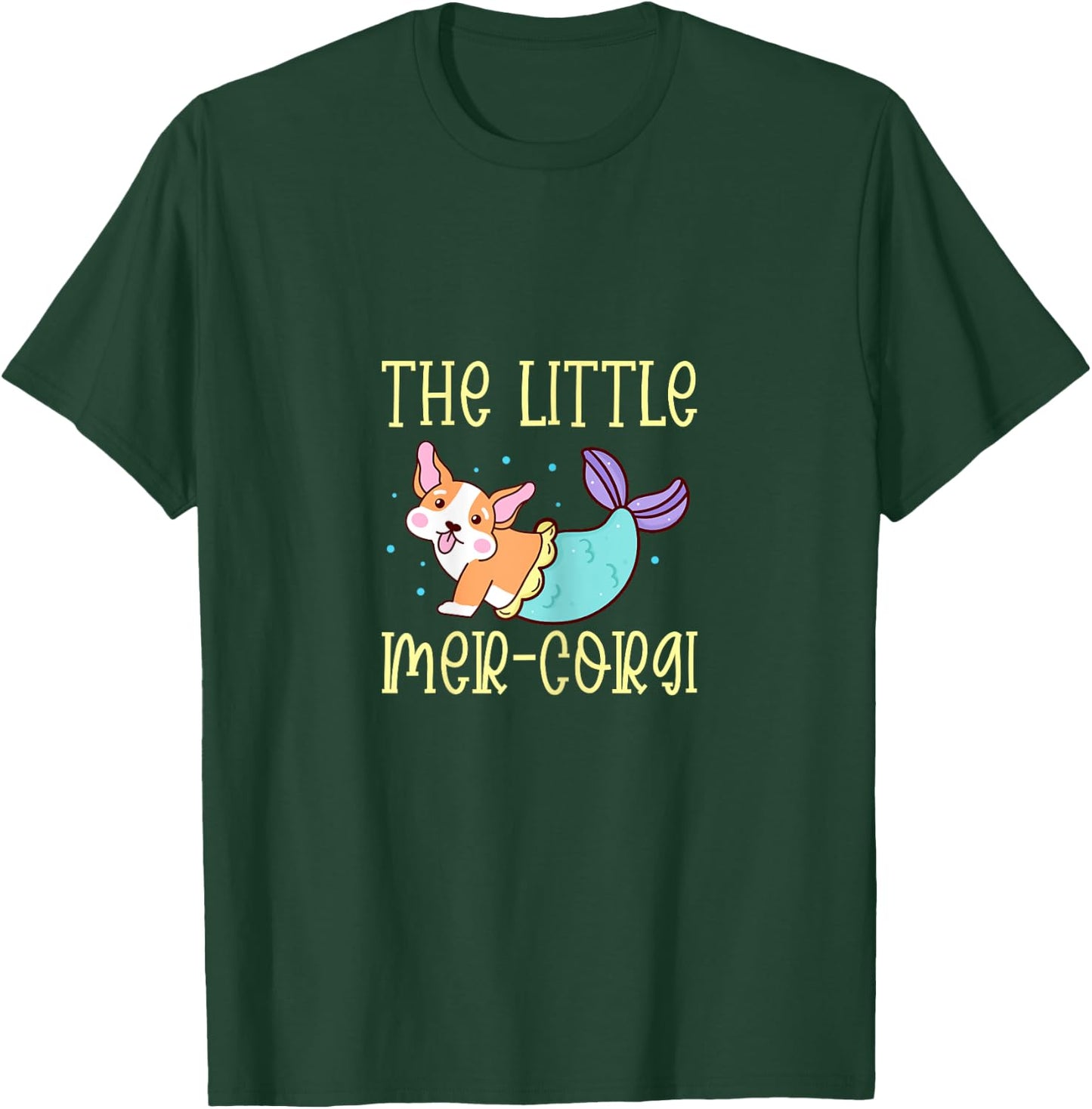 Corgi Mermaid The Little Sea Corgi Dog Lover Kawaii Kids T-Shirt - T-Shirt | Forest
