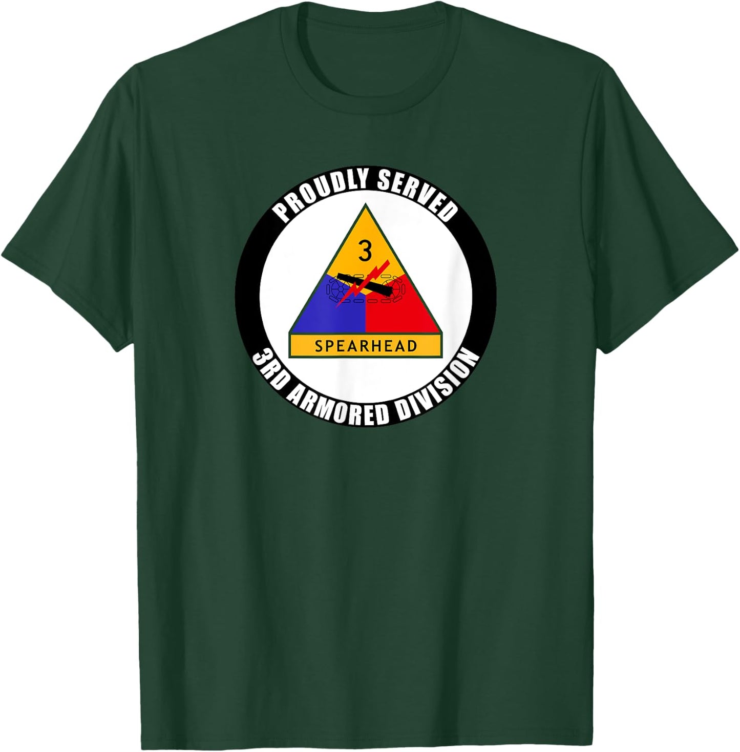Proudly Served 3rd Armored Division Military Army Veteran T-Shirt - T-Shirt | Forest